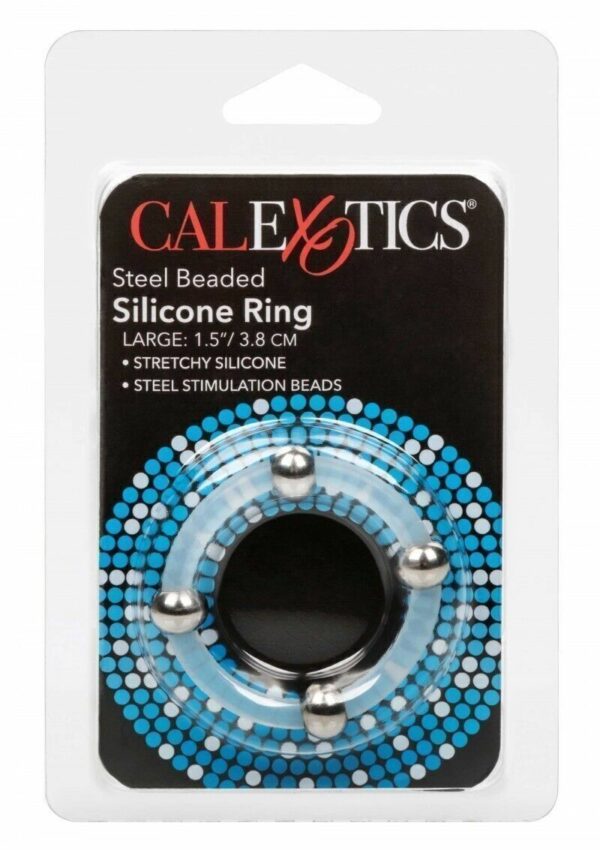 Anello Fallico in Silicone con Perline in Acciaio Large